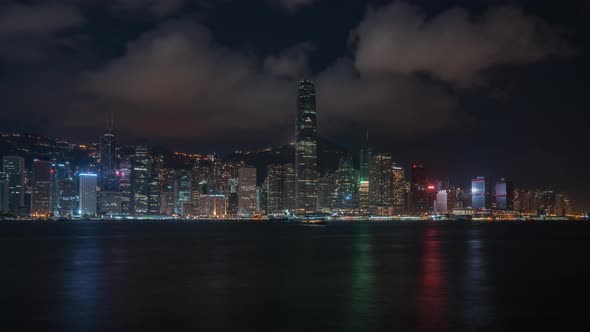Hong Kong, China | Side view on the Skyline at night