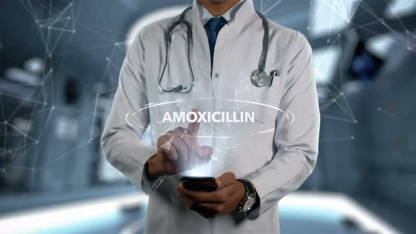 Amoxicillin Male Doctor Hologram Medicine Ingrident alt