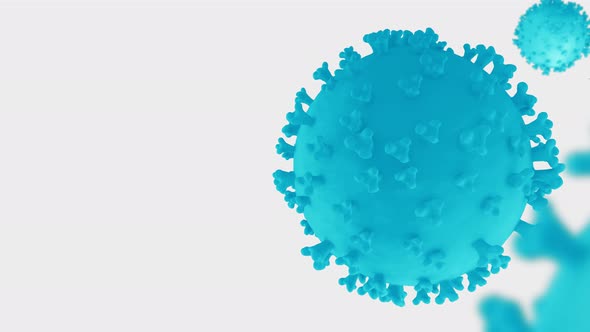 Coronavirus Turquoise and White Background - Ver3