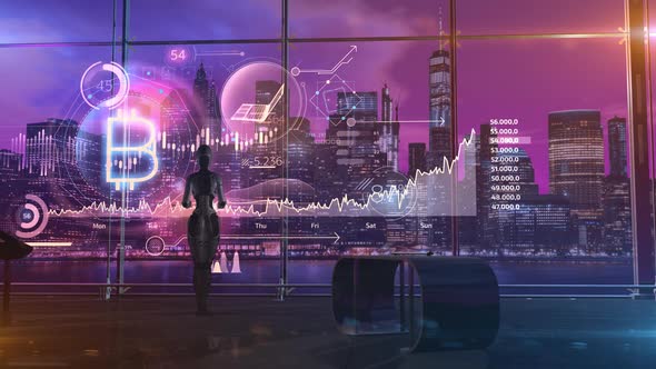 Fantasy On The Topic Of Robotic Bitcoin Trading 4K alt