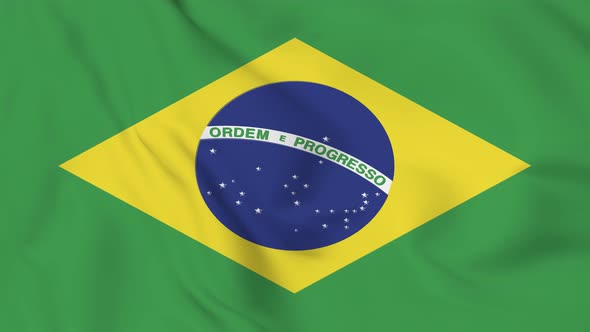 Brazil flag seamless closeup waving animation. Vd 1990