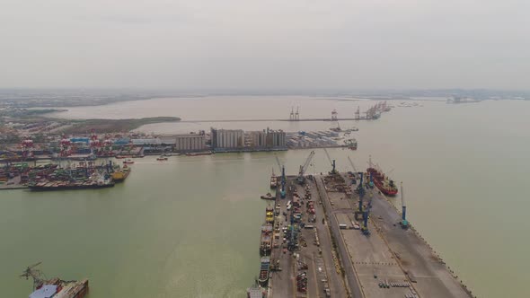 Cargo and Passenger Seaport in Surabaya Java Indonesia alt