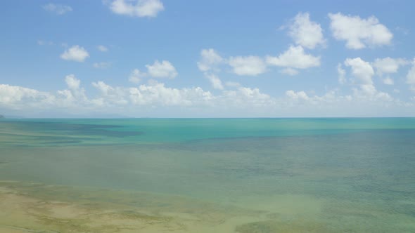 Aerial, Beautiful Clear Ocean In Australia