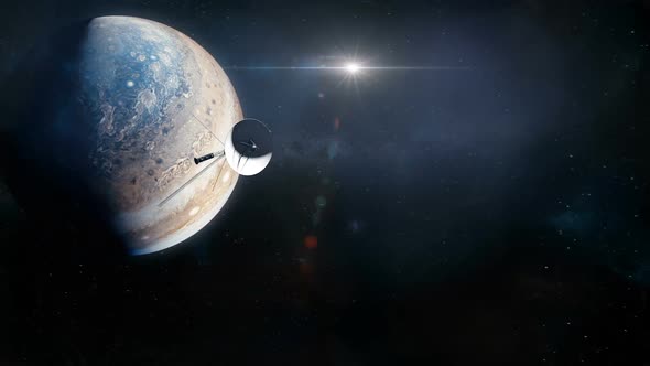 Voyager Probe Leaving Jupiter