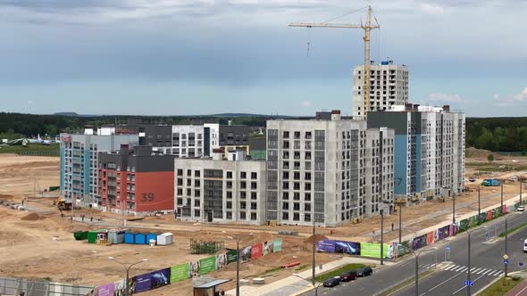 Construction of a Residential Complex in the City Time Lapse