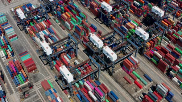 Kwai Chung Cargo Terminal in Hong Kong city alt