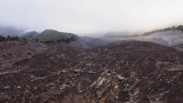 Aerial View of Belvedere Glacier Rock Wall Discovered By Ice Melting alt