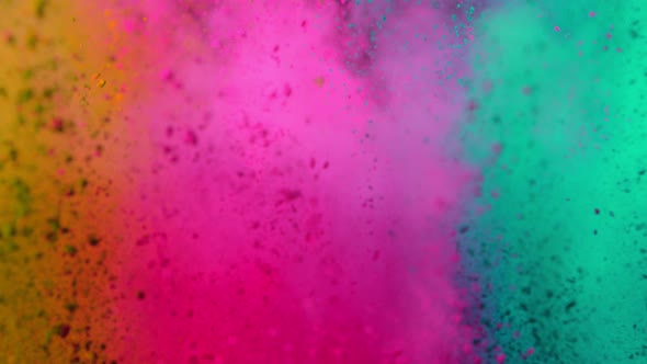 Super Slow Motion Shot of Color Powder Explosion Isolated on Black Background at 1000Fps alt