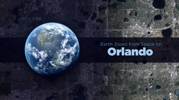 Orlando (Florida, USA) Earth Zoom to the City from Space