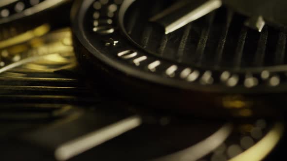 Rotating shot of Bitcoins (digital cryptocurrency) - BITCOIN LITECOIN 265 alt