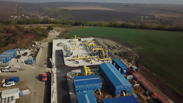 Aerial View of a Central Oil and Gas Processing Platform alt