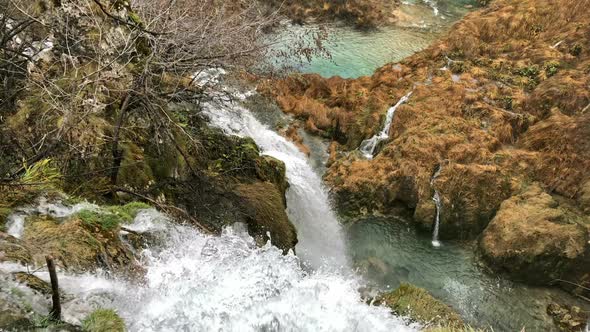 Waterfalls In Nature Park Plitvice Lakes In Croatia