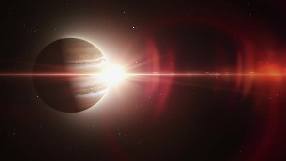 unknown planet . a huge gas giant in beautiful illumination alt