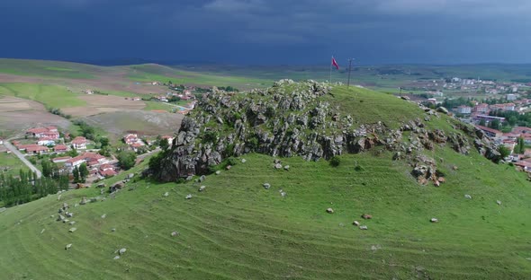 Village Rock And Hill Aerial View