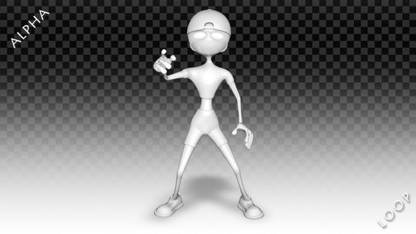 3D Man Character - Cartoon Hello Dance alt