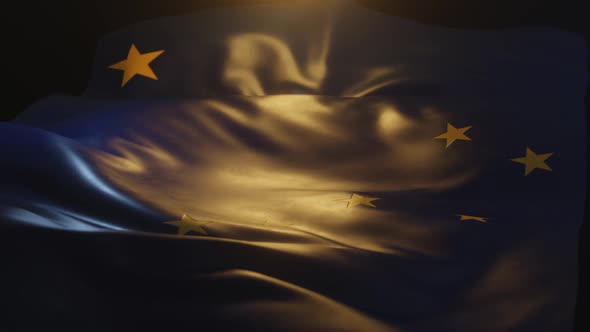 Alaska State Flag Low Angle View