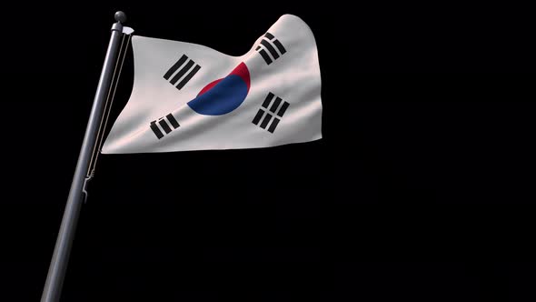 South Korea Flag With Alpha Channel  4K alt