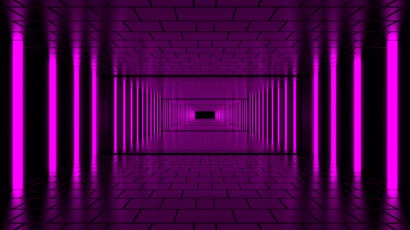 Loop Tunnel With Neon Pink Striped Walls