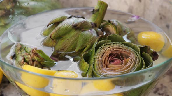 Artichokes in Glass Bowl alt