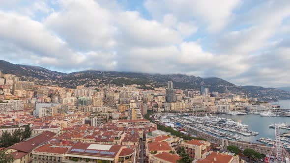 Panorama of Monaco: La Condamine area and port Hercule
