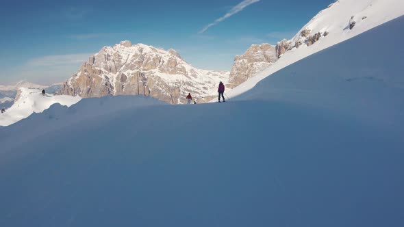 6168 A Skier Skiing On The Track In Mountains, Action Camera Footage