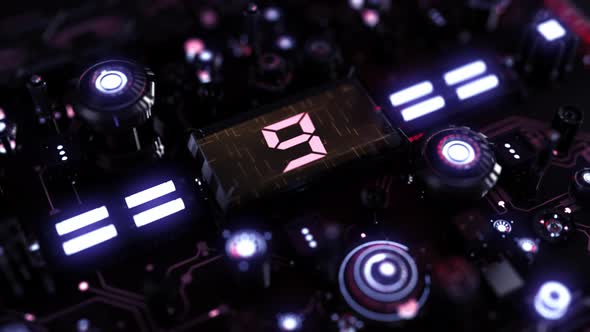 Sci Fi Circuit Technology Background Number 9 alt