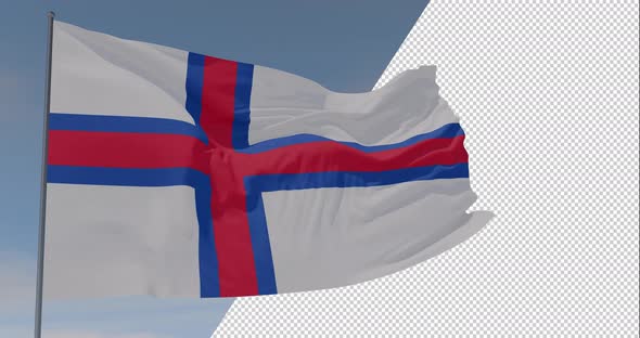 flag Faroe islands patriotism national freedom, seamless loop, alpha channel alt