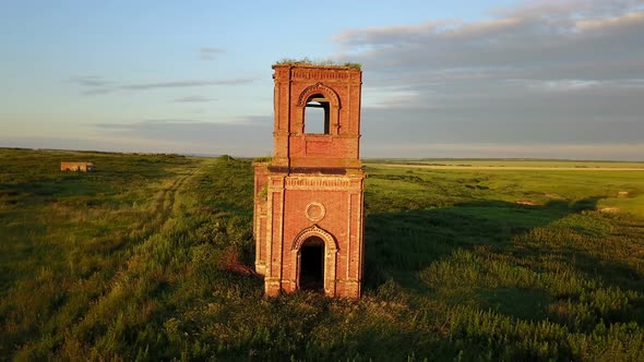 Abandoned Red Brick Church Ruins 2