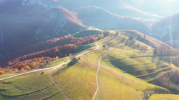 Flying Over of Autumn Landscape alt