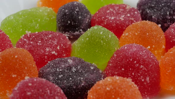 colorful candy and jelly sweet close up, flavor fruit, candy dessert colorful on sugar alt