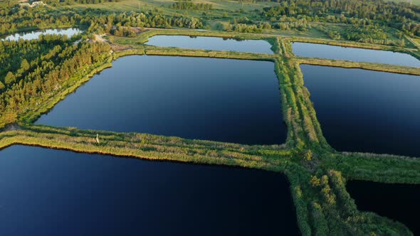 Aerial View Retention Basins Wet Pond Wet Detention Basin Or Stormwater Management Pond Is An alt