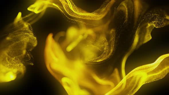 Gold Magic Fluid Particles 4k