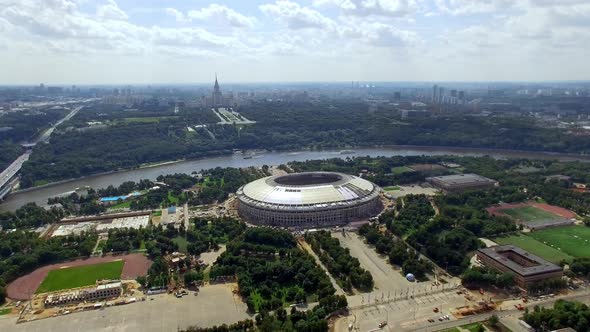 Stadium Luzniki at Moscow Russia Aerial View