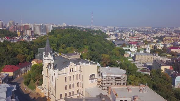 the Downtown of Kyiv Ukraine From Drone's Point of View