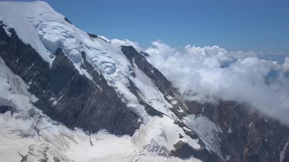 Flight Over the Alps and Glacier De Bionnassay alt