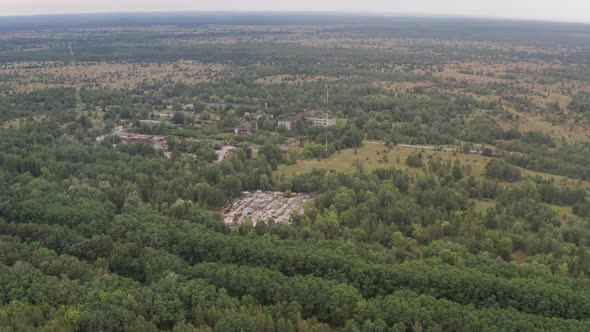 Drone Flight Over Radioactive Zone Near Chernobyl alt
