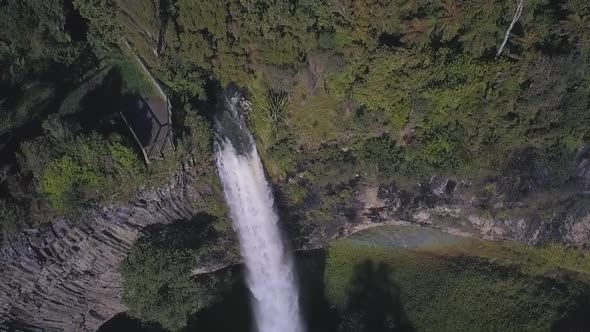 New Zealand waterfall aerial view