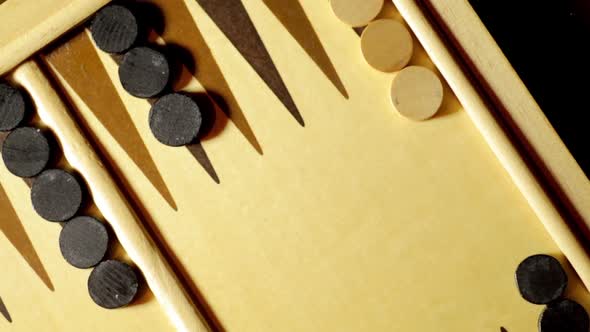 Backgammon board with dice, double six