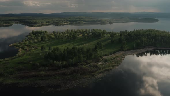 Aerial View of Isles in The Water Reservoir