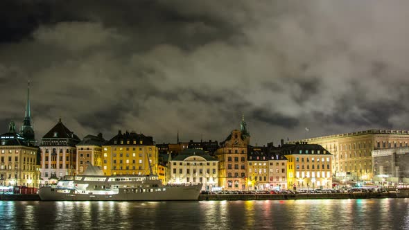 Stockholm city Old Town Time Lapse