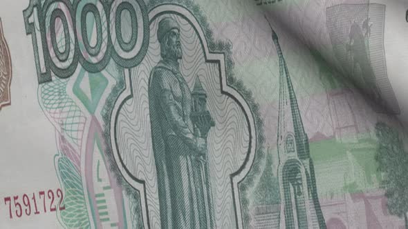 1000 Ruble Banknote. Looped Animation. alt