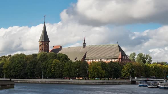 View of The Cathedral of Kant in Kaliningrad in Front of The Cloudy Sky