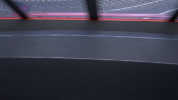 Speeding racing cars. Dynamic camera. Flying near the cars and passing through. alt