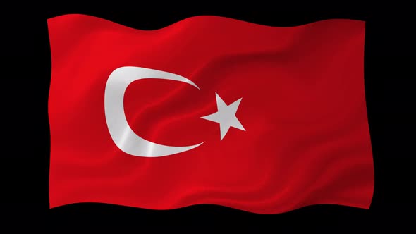 Flag Of Turkey Wavy National Flag Animation