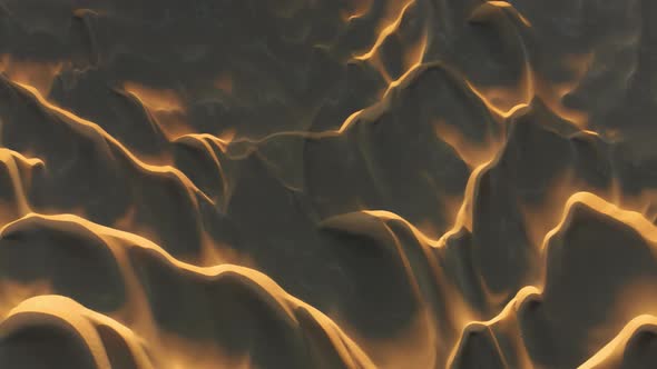 Aerial Abstract Background with Beautiful Wavy Sand Dunes in Golden Sunset alt