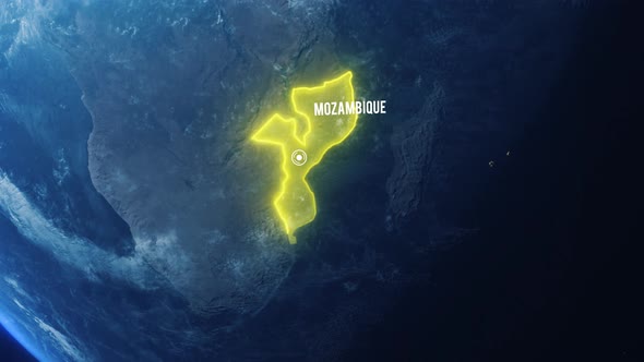 Earh Zoom In Space To Mozambique Country Alpha Output