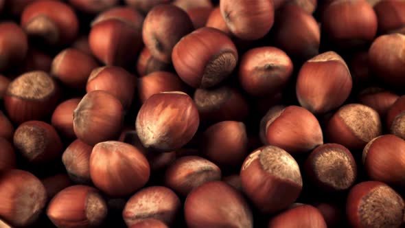 Super Slow Motion Hazelnut Falls Into a Heap alt