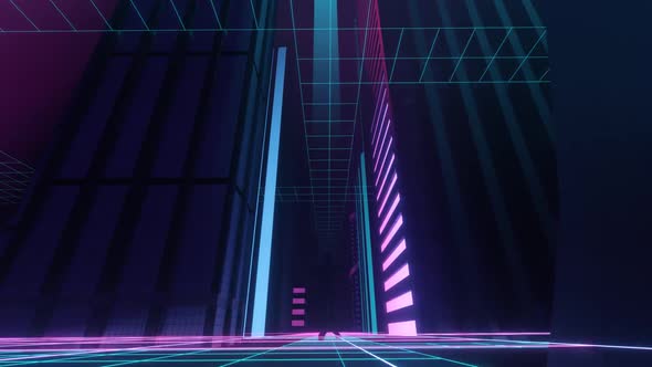 Cyberpunk Syntwave Neon City 4k