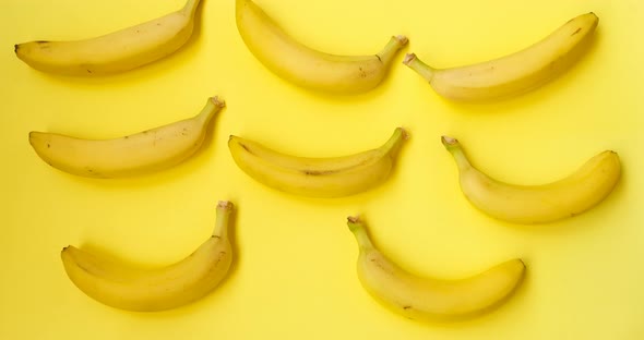 Bananas. Stop motion animation fruit. Food, healthy eating concept