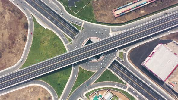 a beautiful top view of the road junction alt